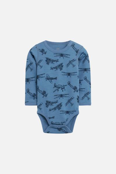 Hust & Claire, body Baloo ull/bambus fly bl&aring;