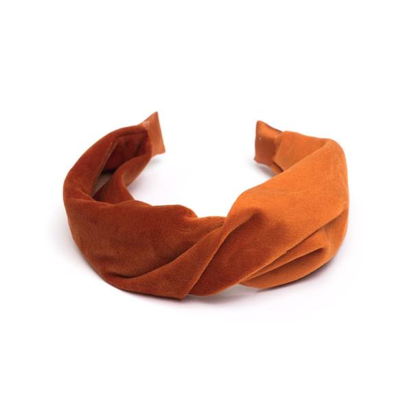 Dark, Velvet hårbøyle folded, copper